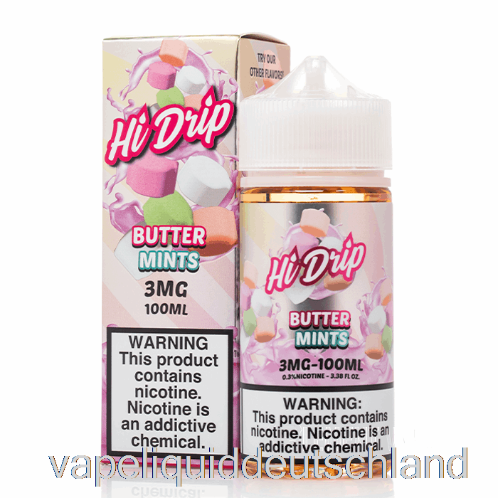 Butterminzbonbons – Tropfstarke E-Liquids – 100 Ml 0 Mg Vape-Flüssigkeit